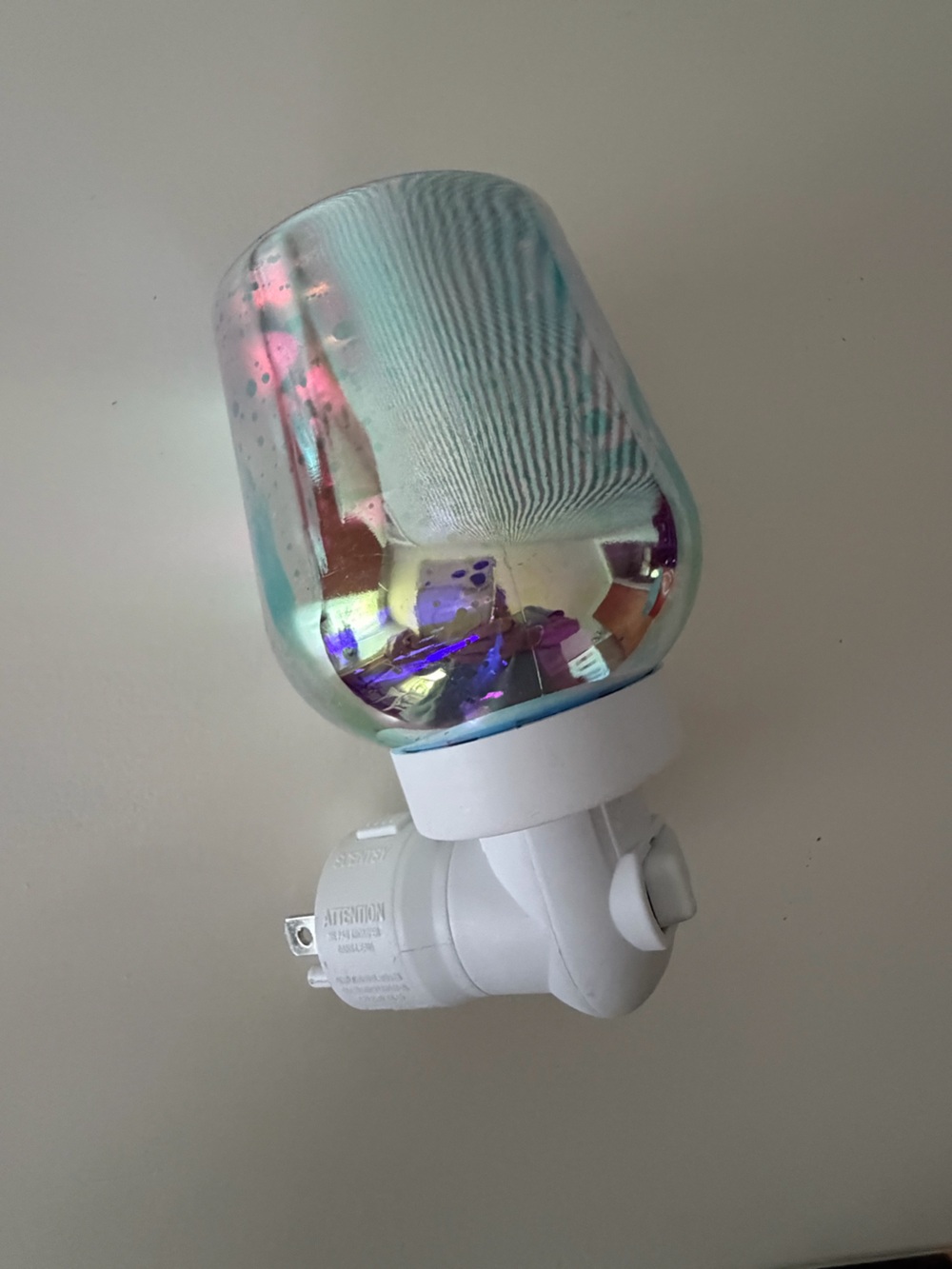 Scentsy Iridescent Glass Wall Sconce Night Light - White Mount
